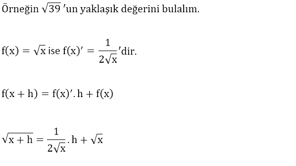 Türev_Yöntemi_ile_Kareköklü_Sayıların_Yaklaşık_Değerini_Hesaplama