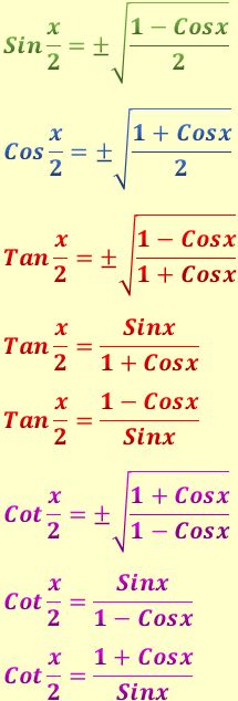 Yarım_Açı_Formülleri