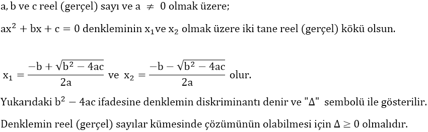 İkinci_Dereceden_Bir_Bilinmeyenli_Denklemler